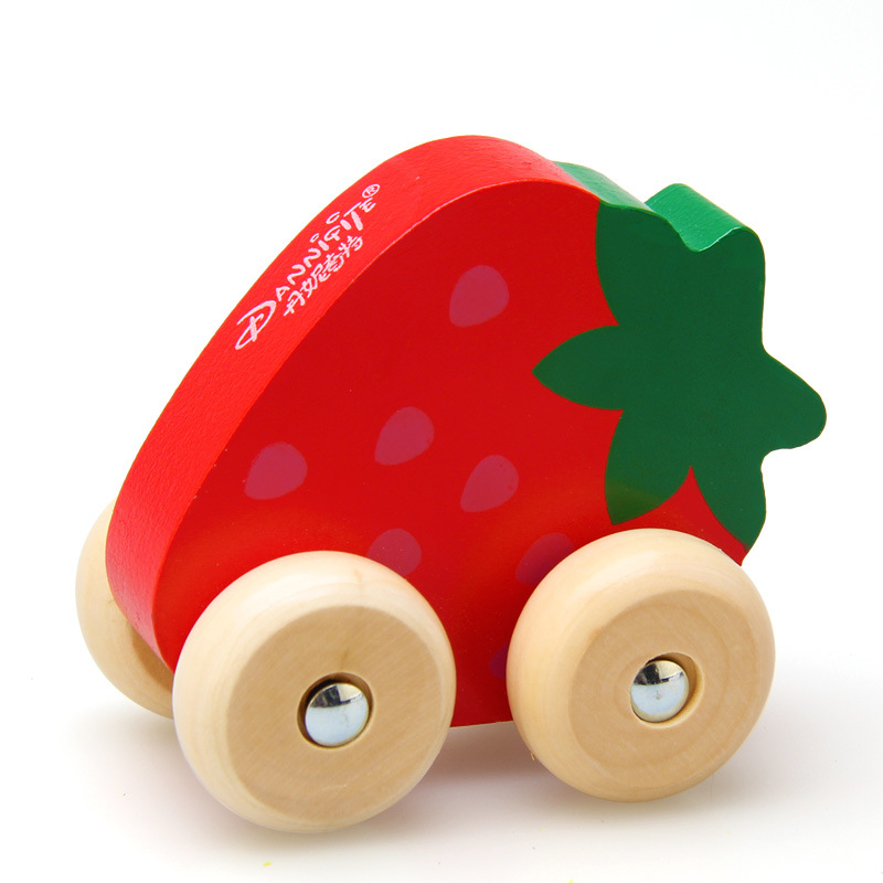 Kinder Holz Tier Zug Modell Schiebe Push-pull Auto Obst Warenkorb Visuell Für Kleinkind Inspirierende Kid Nette pluzzles: 1