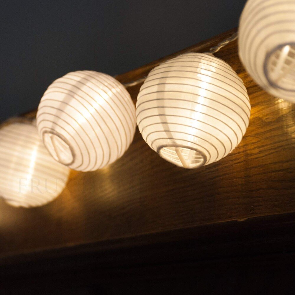 20 hvide lanterner - indendørs udendørs mini nylon led lyskæde solcelledrevet