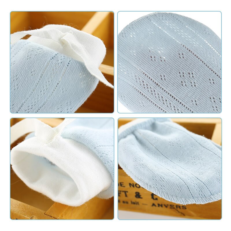 Gants anti-rayures en coton pour bébés, 1 paire, 10x8CM, mitaines pour bébés, pour -nés, Protection du visage et garde les doigts au