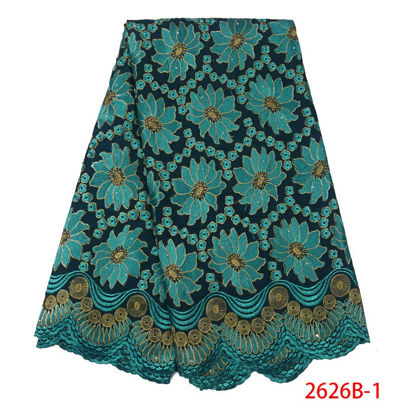 Schweizer Schleier Schnürsenkel in schweiz Afrikanischen Trockenen Spitzen Stoff Emboridery Baumwolle mit steinen KS2626B-1