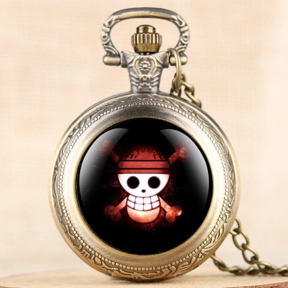 Pocket Watch Skull Pattern Watch Men Quartz Movement Alloy Case Arabic Digital Pocket Watch Men