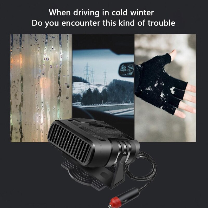Draagbare Auto Heater Defogger Snelle Verwarming Voorruitontwaseming Elektrische Raam Voorruitverluchting Fan Voertuig Warmer Air Blower