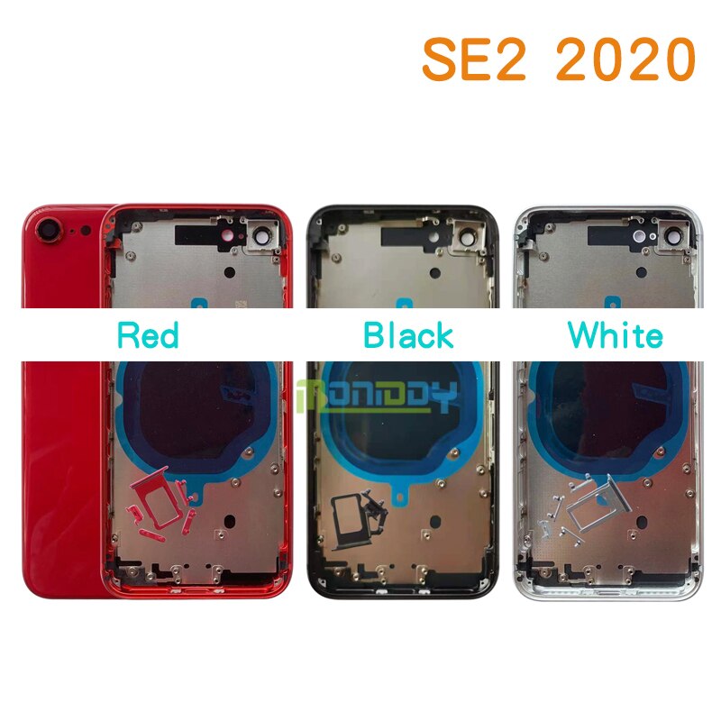 For iphone SE SE2 Housing Cover Battery Door Rear Chassis Frame with Back Cover Glass + Tools Battery sticker