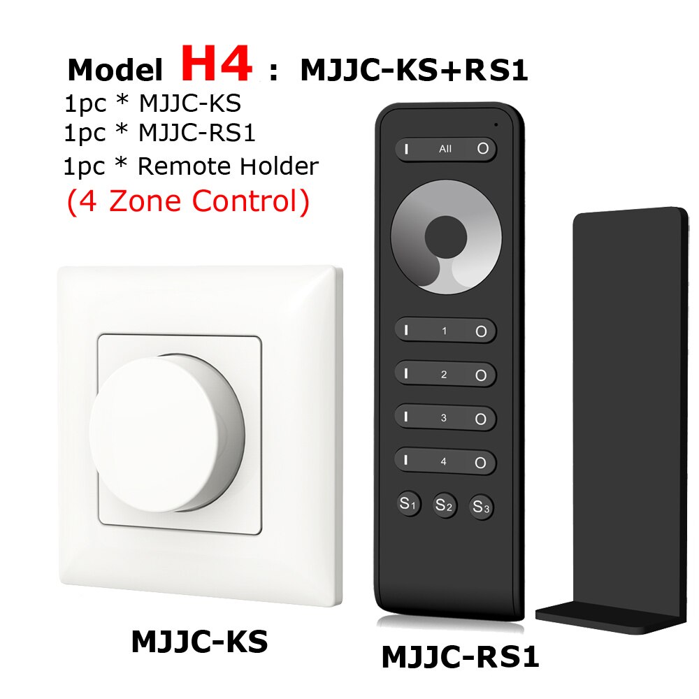 Triac LED Dimmer 220V 230V 110V AC Wireless RF Dimmable Knob Light Switch EU With 2.4G Remote Controller for LED Bulb Lamps KS: Model H4