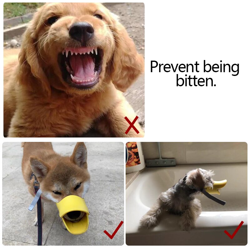 Dog Mouth Muzzles Cute Duck Muzzle Mask Prevent Dogs Bite And Barking For Dog Silicone Mouth Muzzles Pets Accessories