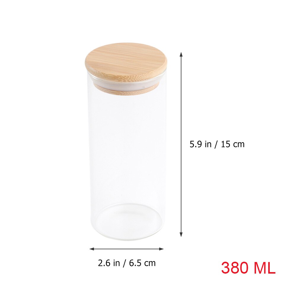 Glass Jar Sealed Cans with Lid Kitchen Food Storage Bottles Mason Spice Jars Candy Storage Container Tea Box Kitchen Storage Can: 380ml Glass Jar