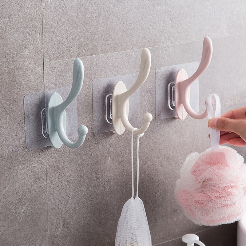 PVC Door Hanger Strong Adhesive Glue Door Hook Bathroom Wall Load-bearing Coat Towel Hanger Household Products