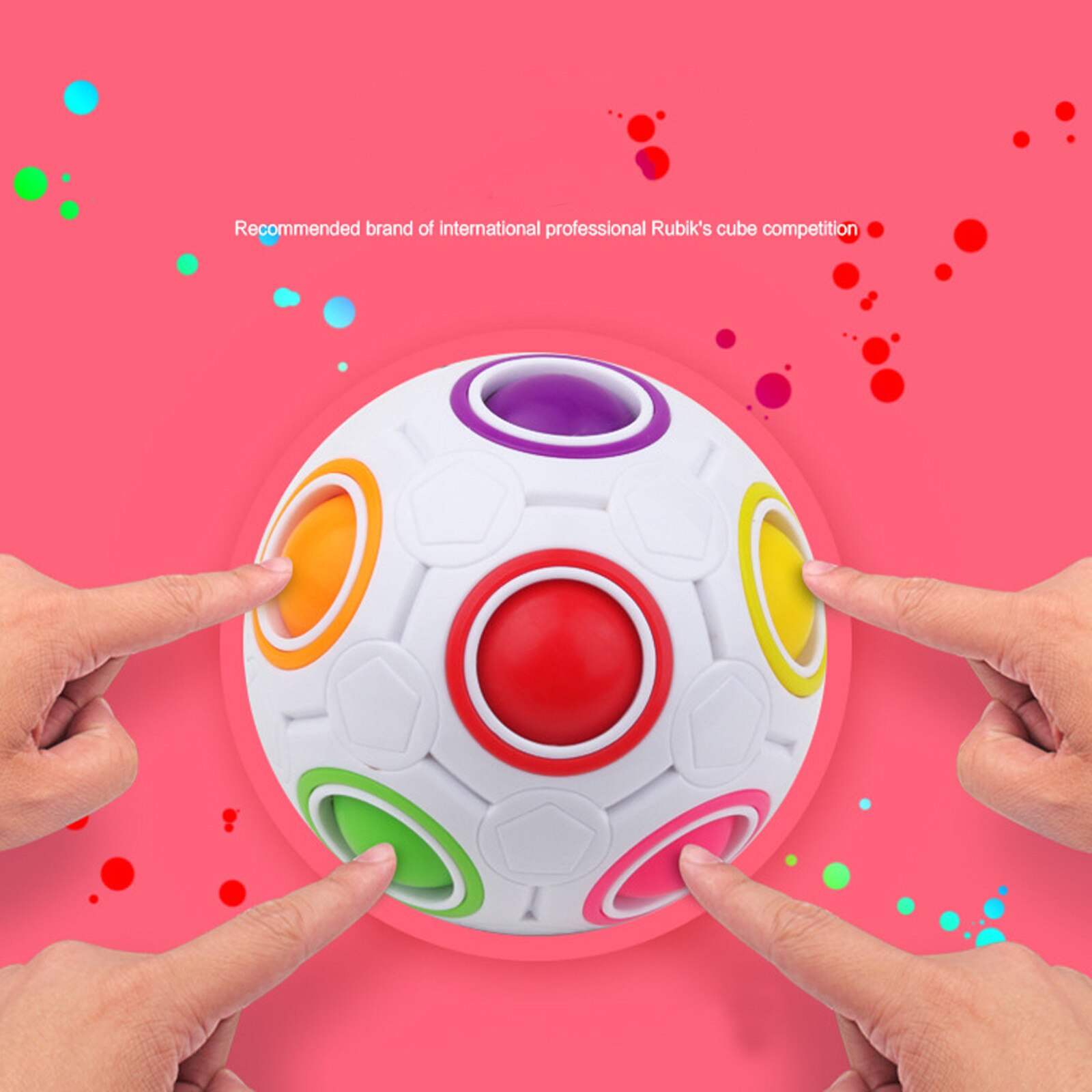 Fun Stress Reliever Magic Rainbow Ball Plastic Education Toys For Children Colourful Ball Stress Reliever Toy Adult