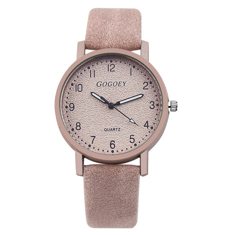 Gogoey frauen Uhren Leder Armbanduhr Frauen Uhren Damen Uhr Mujer Bajan Kol Saati Montre Feminino: pink 1