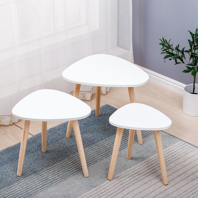 3 Stk/set Scandinavische Wit Grenen Hout Benen Eenvoudige Koffie Tafels Woonkamer Massief Hout Thee Tafels Side Hoek Cafe Meubels hwc