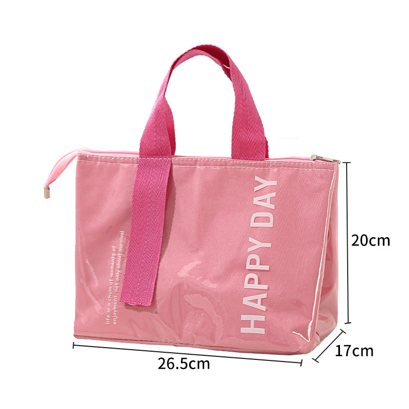 Insulated Lunch Box Bag Student Work Office Picnic Thermal Bento Box Bag Outdoor Travel Preservation Handheld Picnic Package: Beige