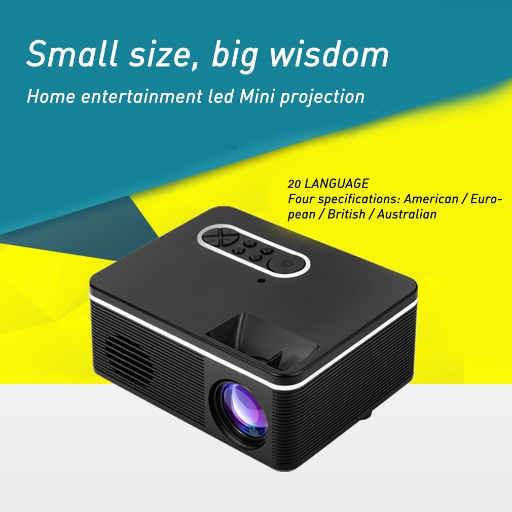 S361 Portable Mini Projector 600 Lumen LED Projector Built-in Speaker Home Media Player Projector HD LED Multimedia