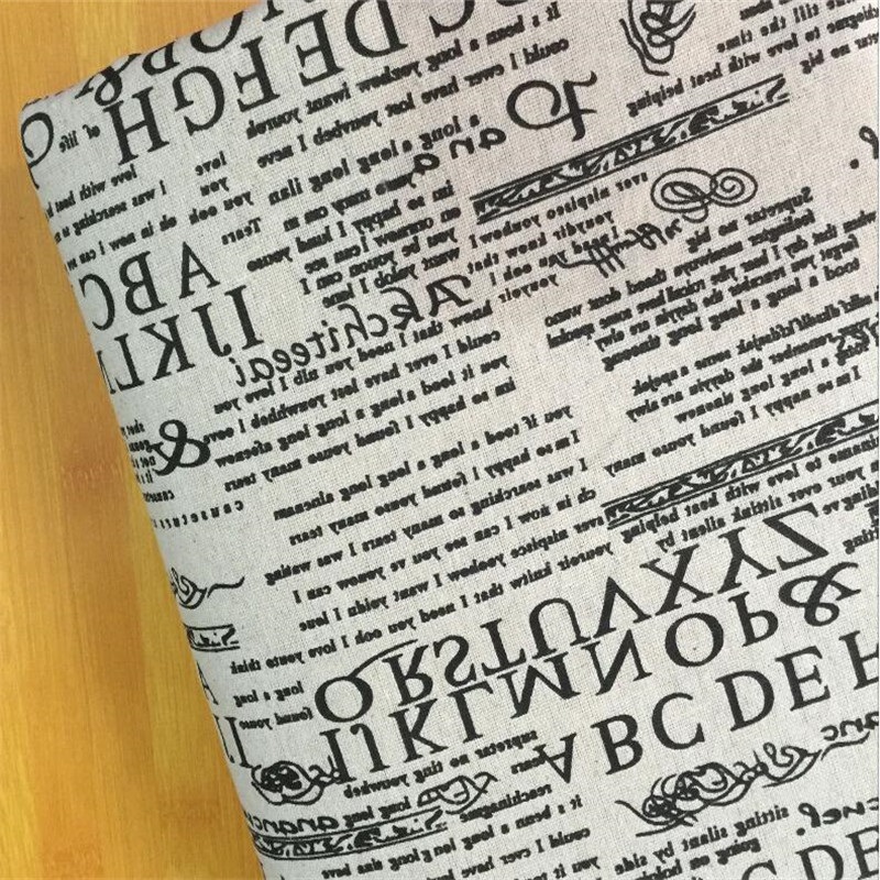 Telas Sewing Cotton Linen Fabric Newspaper Printed Linen Cotton Patchwork Fabric DIY Quilting Material For Photo Background
