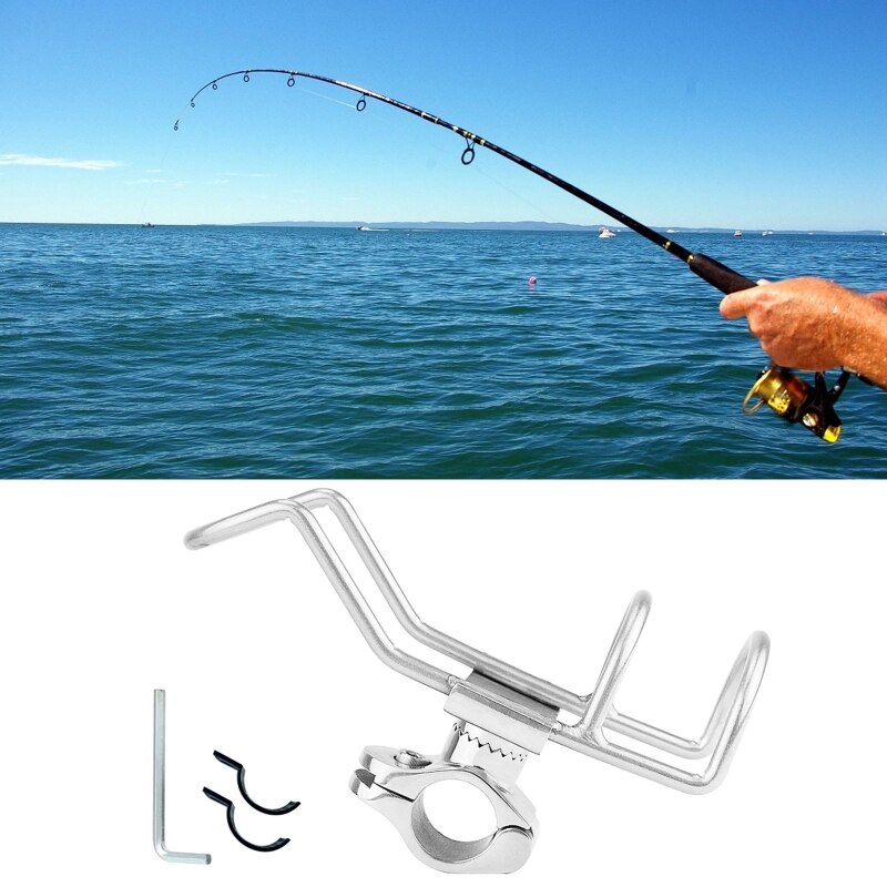 11UE Marine Boat Rod Holder with Large Clamp Opening 360° Adjustable Fishing Rod Rack
