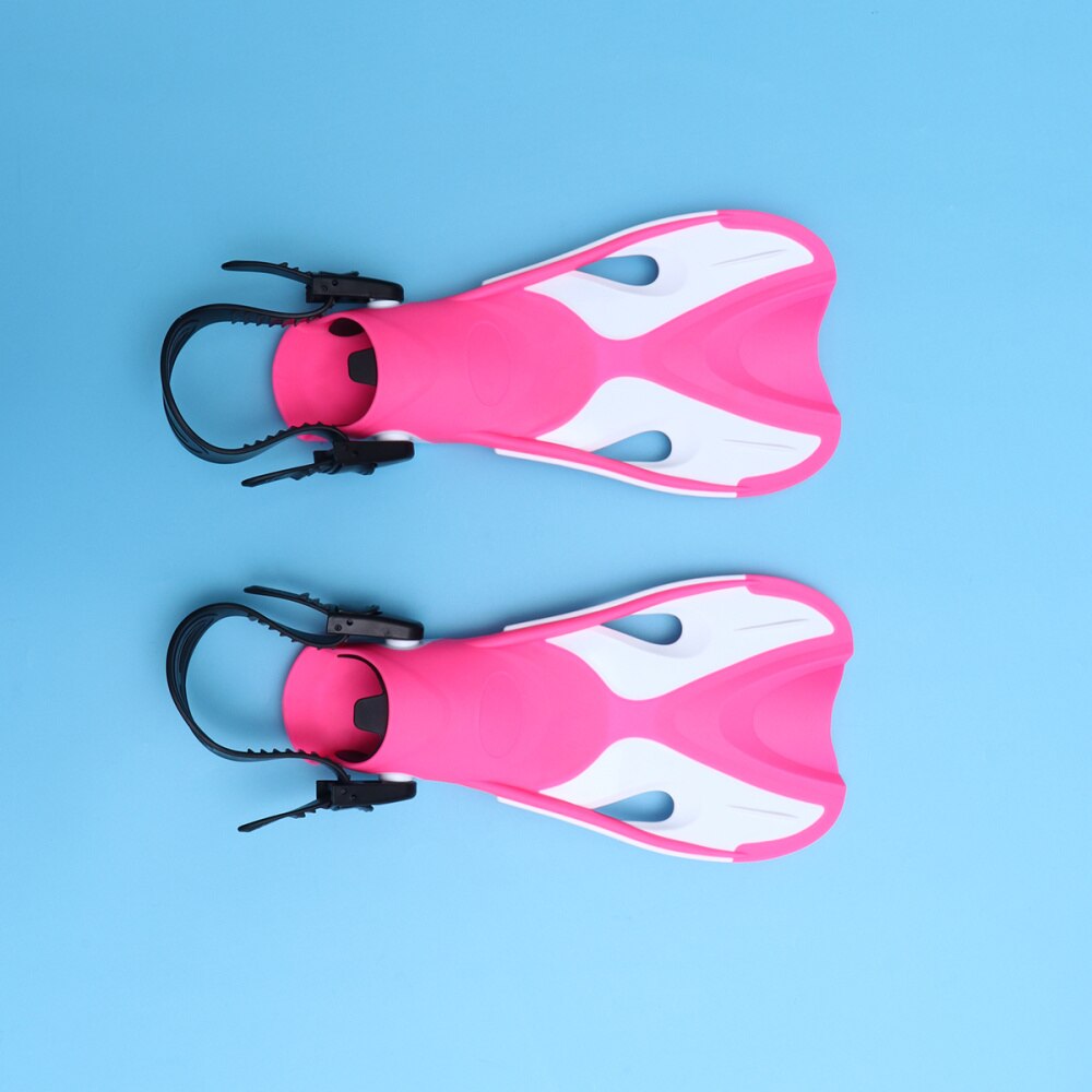 1 Pair of Diving Training Flippers Snorkeling Adjustable Swimming Heel Fins Flippers for Kids Sports (Pink White, Euro Yard 24-2