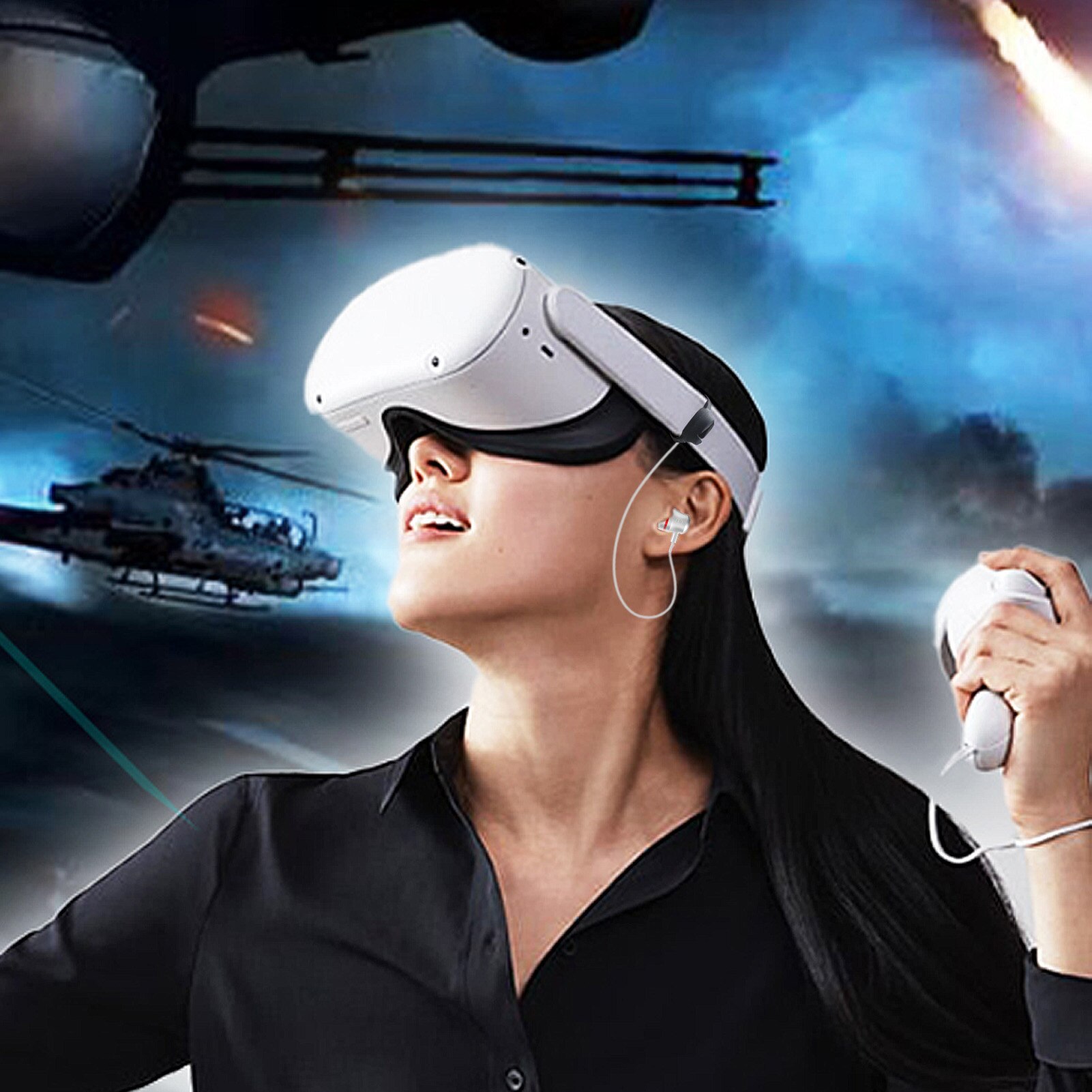 VR Accessories Gaming Headsets For Oculus Quest 2 VR Headset Deep Bass Wire Earphone Headphone In-ear Earbuds For Oculus Quest 2