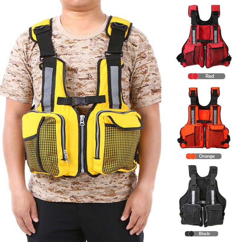 Four Color Adult Women Men Adjustable Buoyancy Aid Swimming Boating Sailing Fishing Kayak Life Jacket Vest Preservers