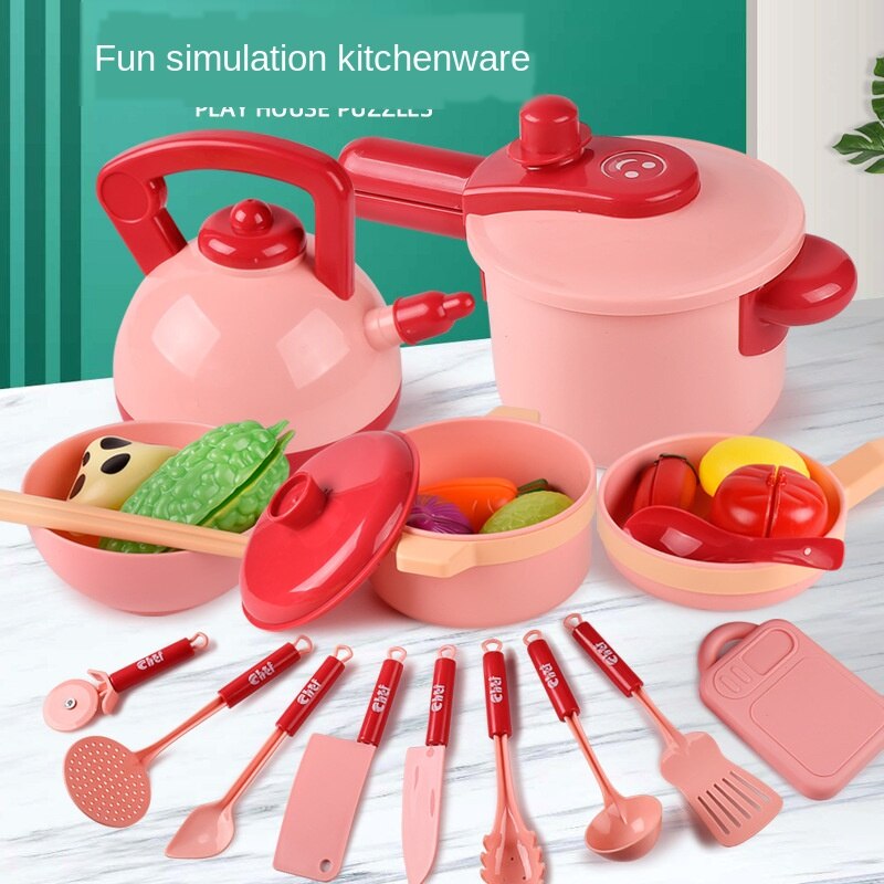 Children's Puzzle Simulation Play House Kitchen Toys Girls Simulation Cooking Tableware Set Children Toys