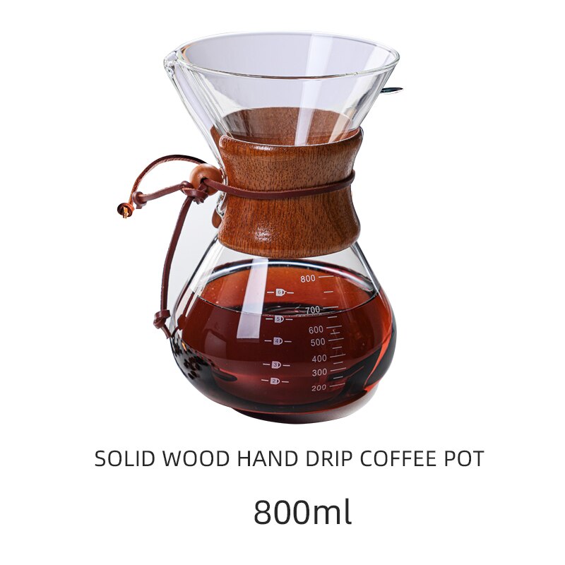400/600ML High-borosilicate Glass Pour-over Coffee Pots Manual Drip Pot High Temperature Resistant Glass Coffee Maker Coffeeware: 800mlwithout filter