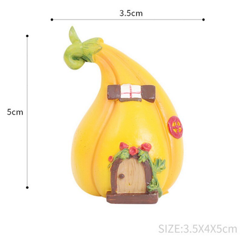 Mini Resin Micro Landscape House Miniature House Fairy Home Garden Decoration Crafts Fairy Garden Pumpkin Room Decor: A3