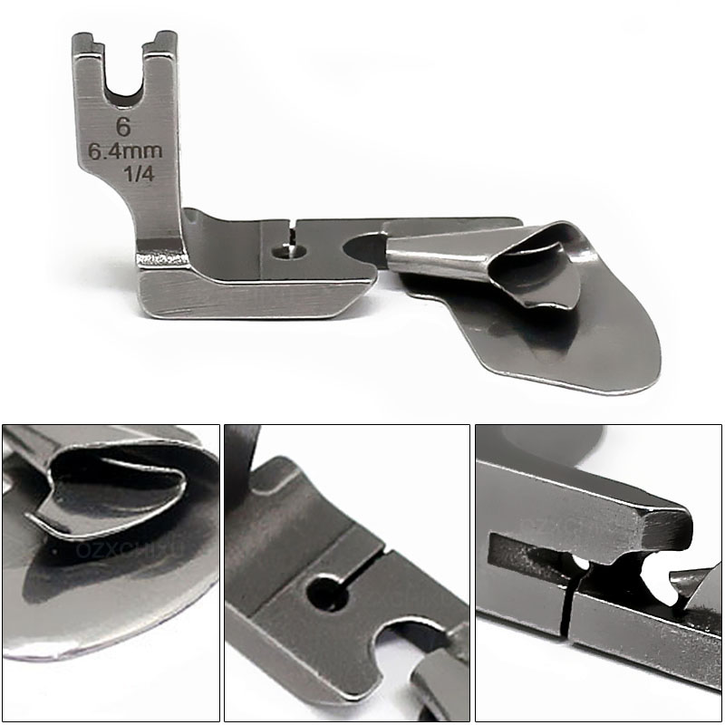 Máquina de coser Industrial, dobladillo curvo multifunción, dobladillo, tubo de tracción, prensatelas, falda de gasa de seda, prensatelas prensadas