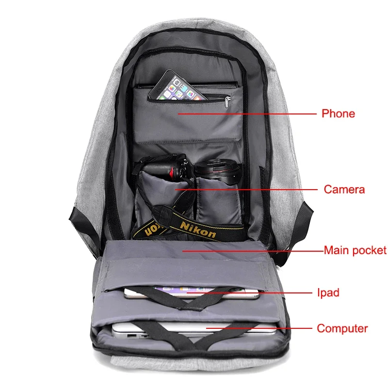 Anti-theft Backpack Bag 15.6 Inch Laptop Men Mochila Male Waterproof Back Pack Backbag Large Capacity School Backpack