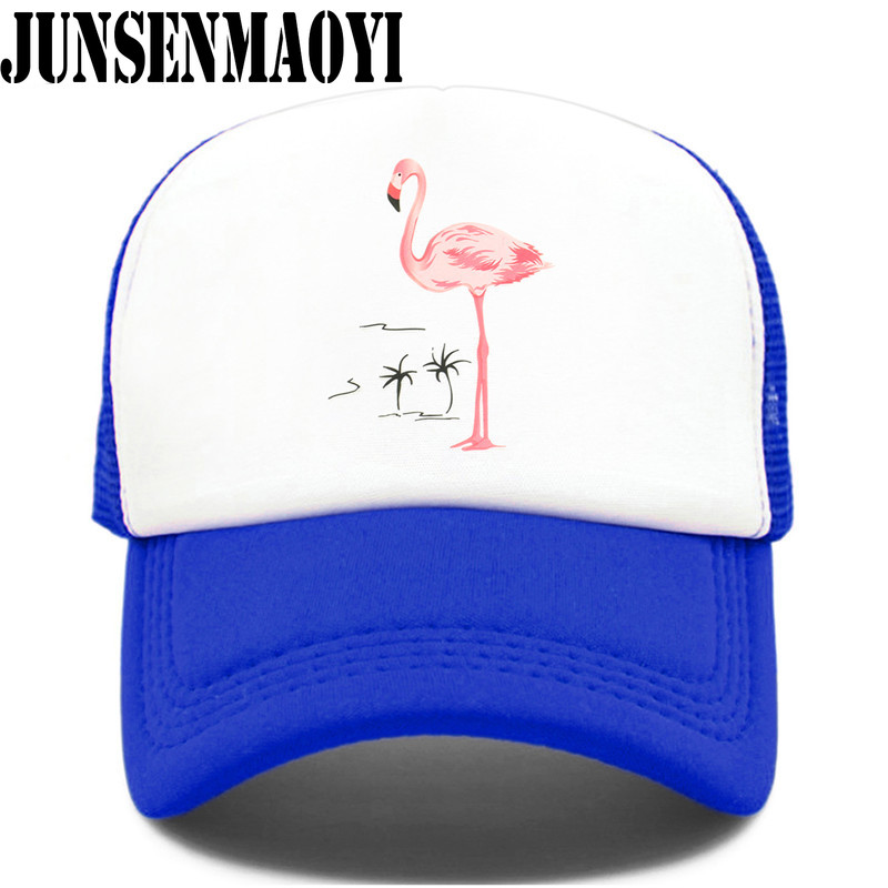 Casquette flamant rose rose pour filles, chapeau d'été, hip hop, en maille, pour femmes et enfants,: S / Bleu