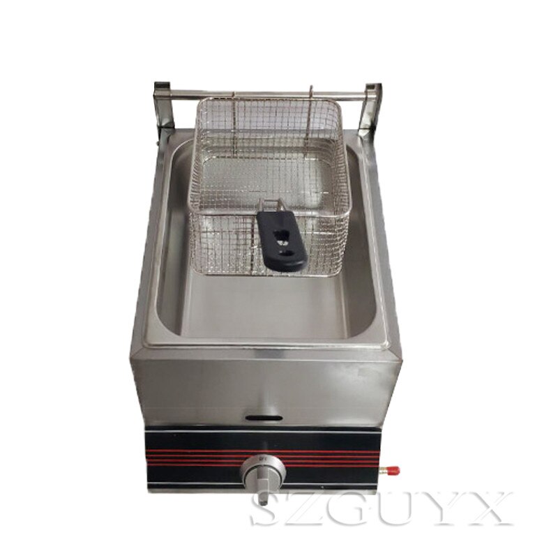 Single cylinder fryer commercial stainless steel gas fried multi-function oven french fries fried chicken deep fryer