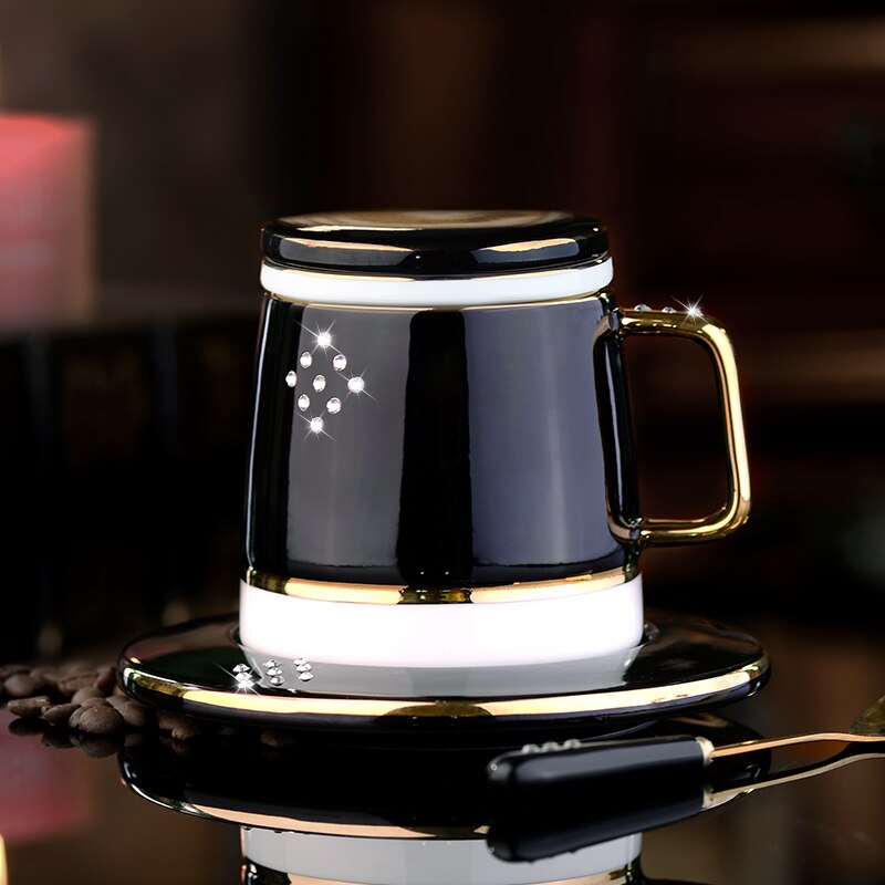 Stort kaffekrus med låg ske morgenmad simpelt kontor kaffekrus genanvendeligt nordisk isoleret taza selvomrørende krus  xx60cm