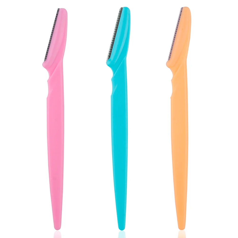3/10Pcs Eyebrow Trimmer Blade Shaver Portable Face Razor Eye Brow Epilation Hair Removal Cutters Safety Razor Woman Makeup: Red