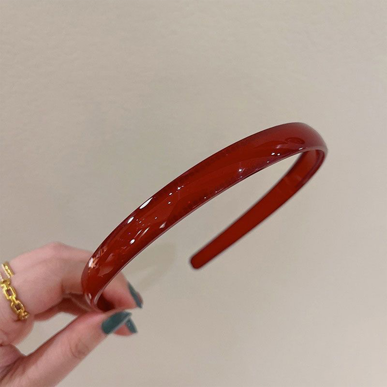 Diadema de plástico translúcido para el pelo, diadema para mujer, diadema para niña, diademas antideslizantes para el pelo, accesorios para el cabello: Rojo