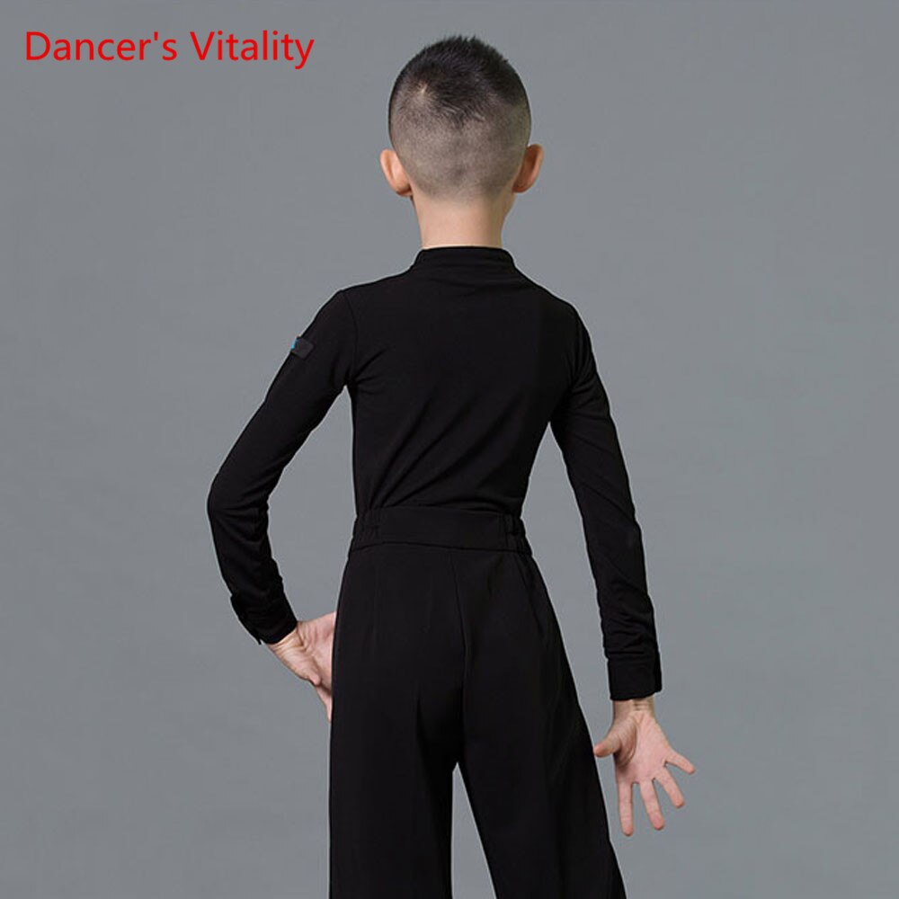 Latin Dance Boy Praktijk Kleren Herfst En Winter Stand Kraag Pak Kind Dansen Concurrentie Training Kleding