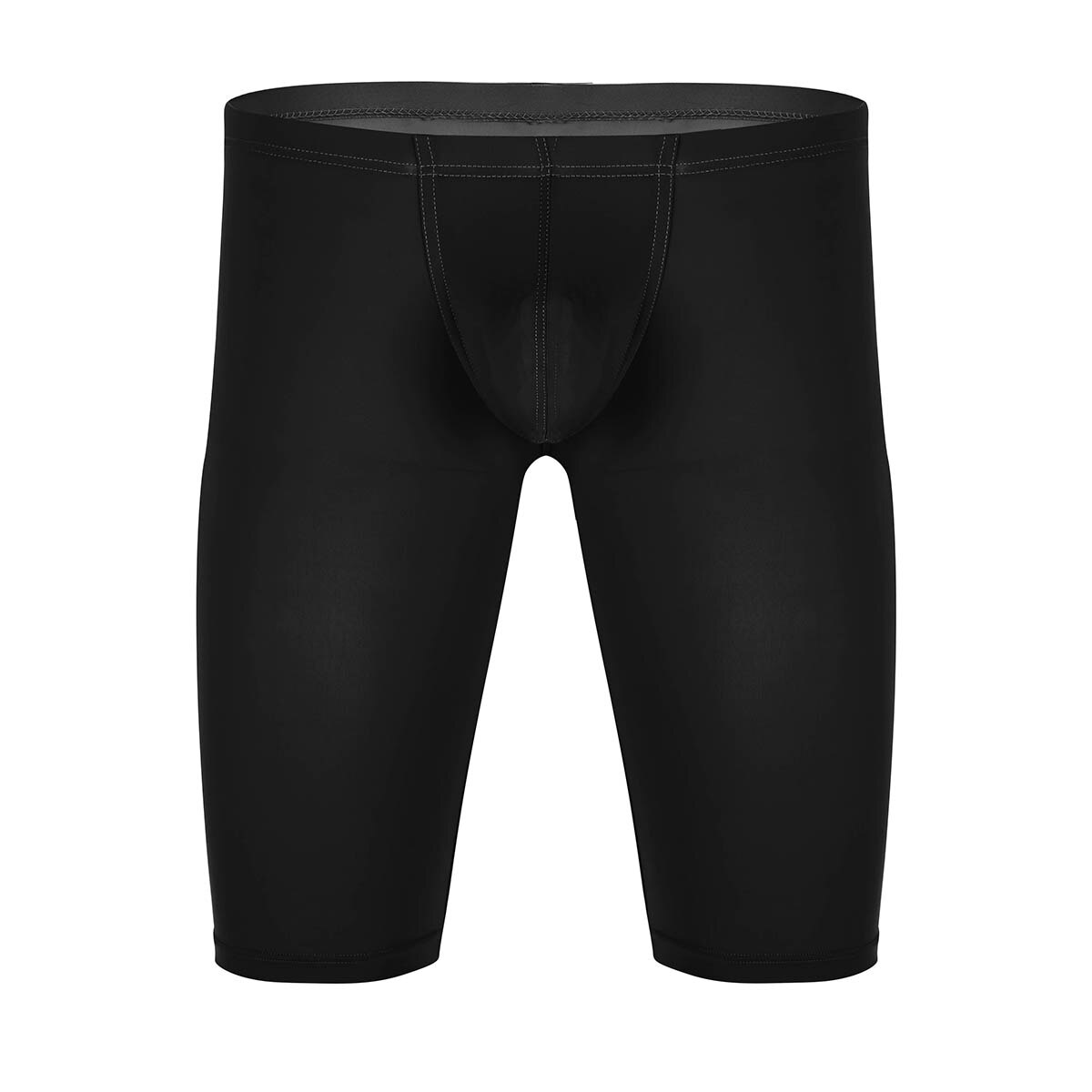 Tiaobug mænd elastisk linning penis bule pose træning stramme shorts trusser hurtigtørrende ensfarvet blød sexet mandlige tøser trusser: Sort / Xl