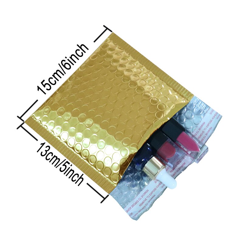 10PCS Metallic Bubble Mailer Envelopes Padded Mailing Bag Self Sealing Foam Foil Courier Bag Waterproof Bubble Bags