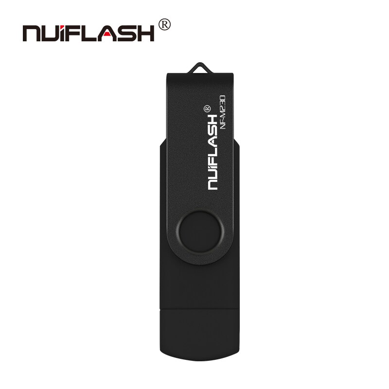 OTG USB Flash Drive cle usb 2,0 32G pen drive doble aplicación Micro USB 16G 32G 128G de dispositivos de almacenamiento de disco en clave: 8 GB / black