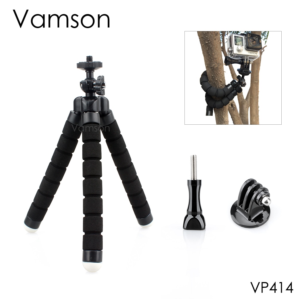 Vamson voor GoPro 6 Accessoires Flexibele Mini OctopusTripod Met Schroef voor Xiaomi voor yi 4k voor GoPro Hero 6 5 4 3 + 2 1 VP414