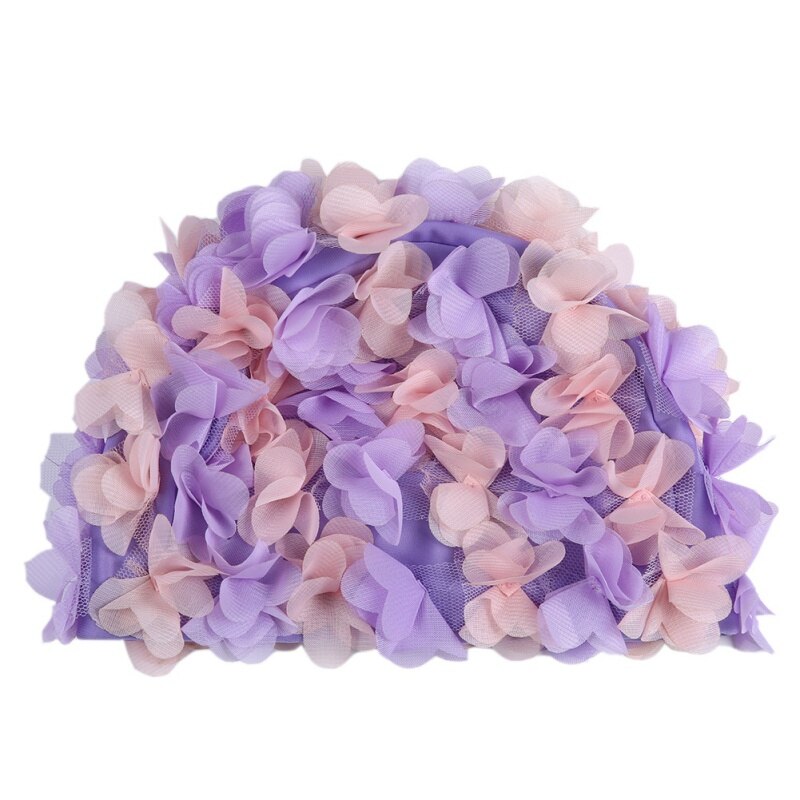 Vintage Floral Ladies Woman Swim Cap Petal Retro Swimming Hat Flower Bathing Cap Attractive Hat #: ZP