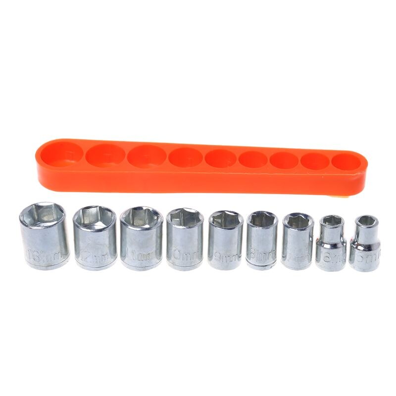 Juego de herramientas de mano para reparación de bicicletas, llave de cabeza hexagonal, adaptador de enchufe de 5-13mm, 9 unids/set