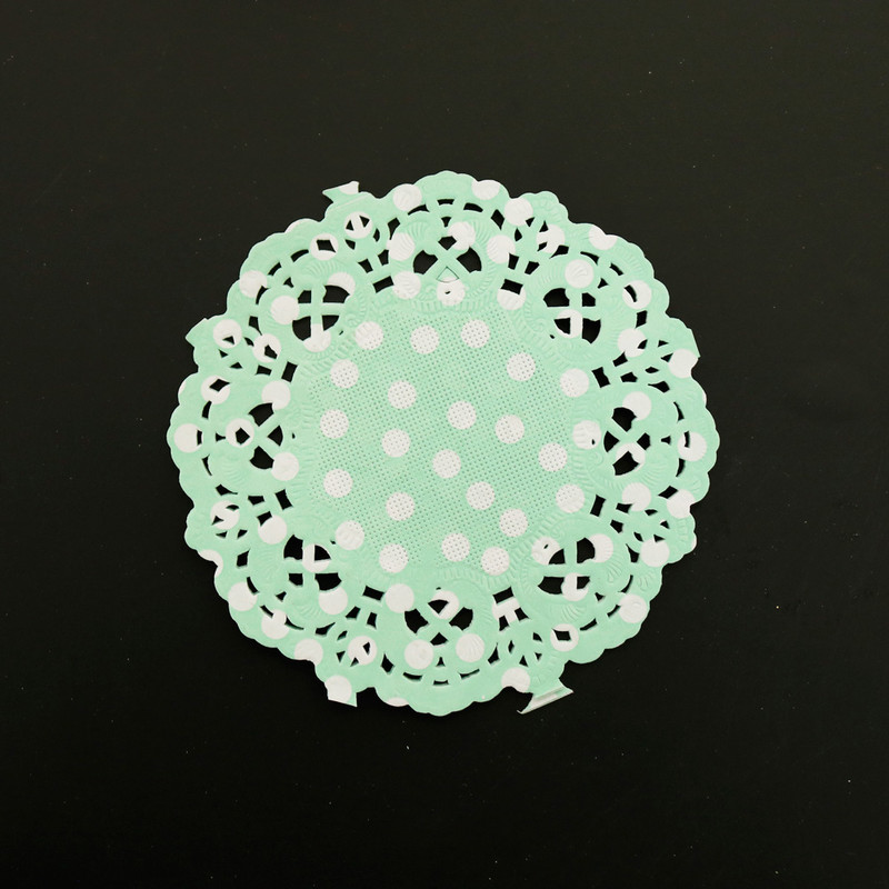 Punkte Papier Spitze Deckchen 3,5 zoll 8,8 cm Runde Dekorative Geschirr setzt Kuchen Verpackung Papier Pads Matten