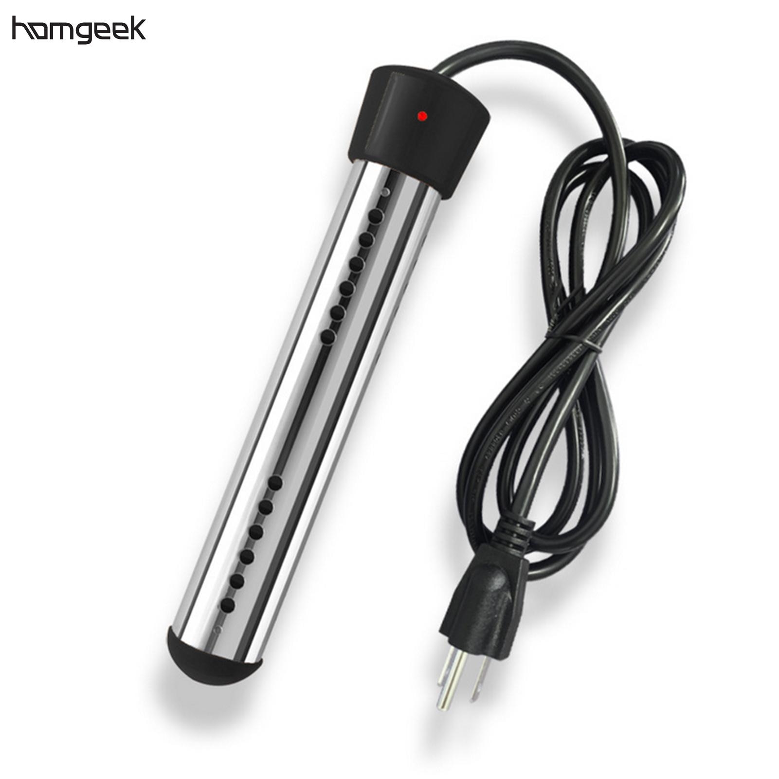 Portable 1500W Electric Immersion Water Heater with Stainless Steel Guard Submersible Water Heater Immersion Tank Heater Element