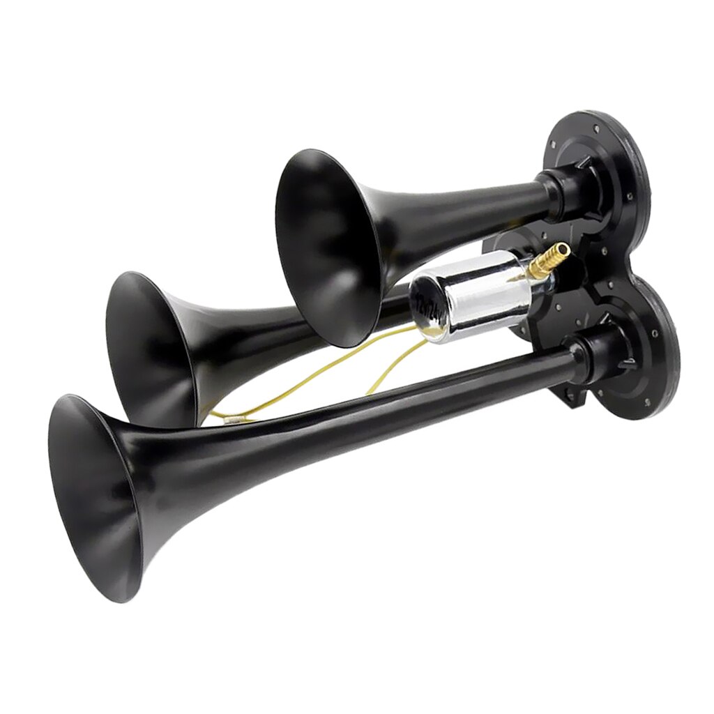 Car RV Horn Loud 150dB Triple Trumpet Train Air Horn with Electric Solenoid