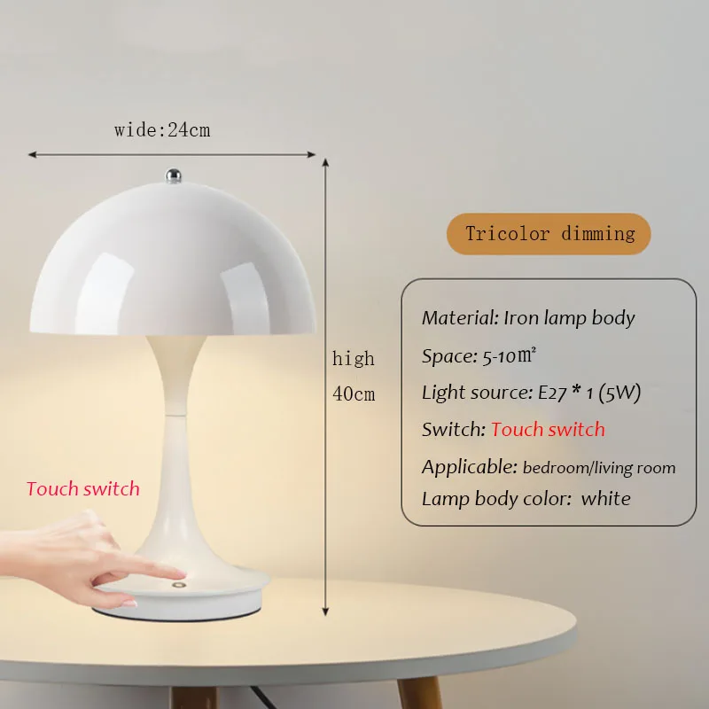 Nordic Danish Table Lamp Home Bedroom Bedside Light Lantern Medieval Dimming Touch Night Light Decor Desk Lamp: Blue