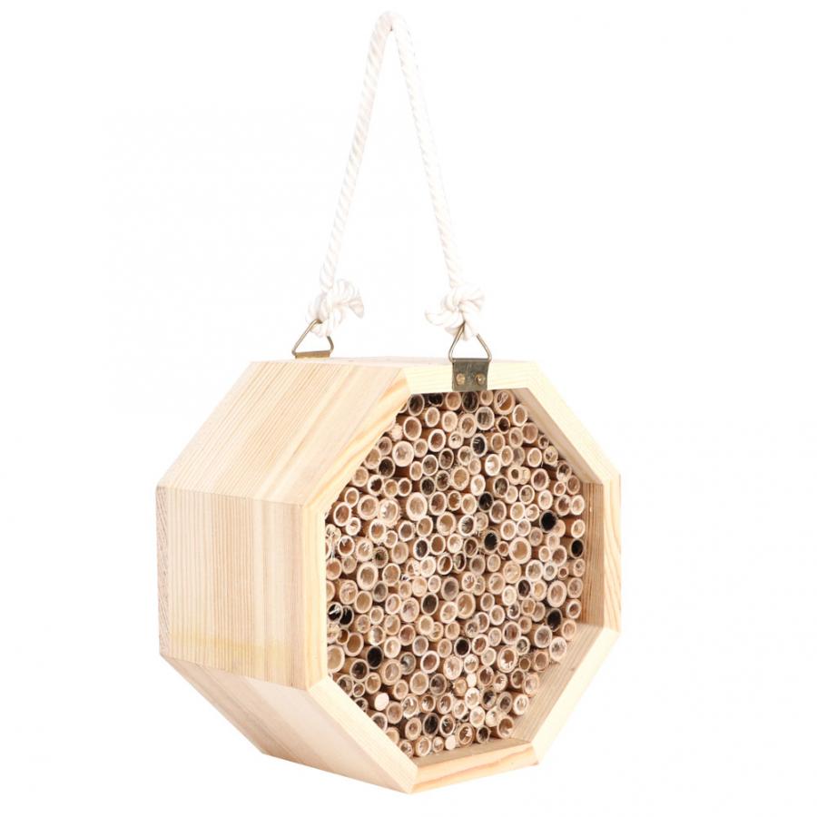 Wooden Insect Bee House Wood Bug Room Hotel Nesting Box for Outdoor Garden Decoration Reptiles Living Box Insect House