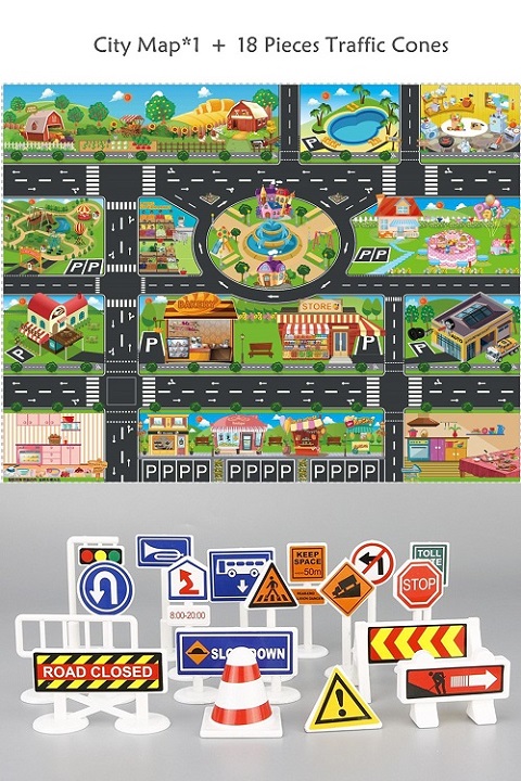 100*130 Cm Speelgoed Auto Mat Kaart Speelgoed Auto Box Kids Simulatie Stad Road Kaart Waterdichte Playmat Draagbare vloer Spelletjes: B2