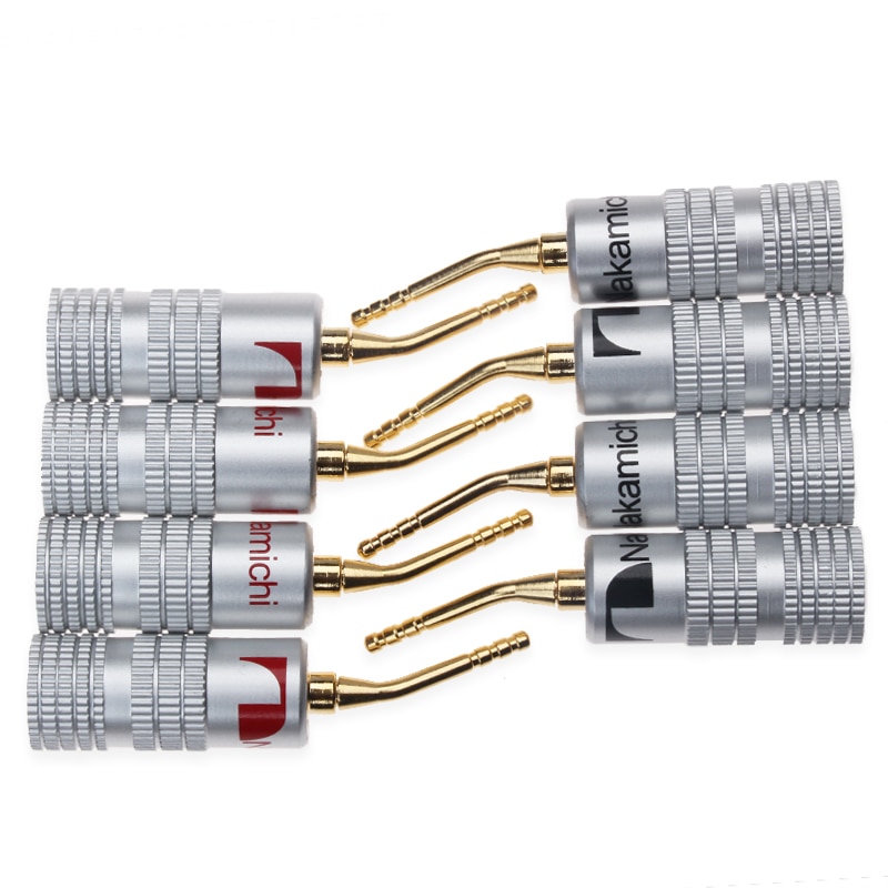 8 stücke/4 stücke 2MM Nakamichi Reinem Kupfer Vergoldete Bananen Stecker Stecker Metall Hülse Für Musical Lautsprecher kabel Stecker verrotten &Ampere; Schwarz