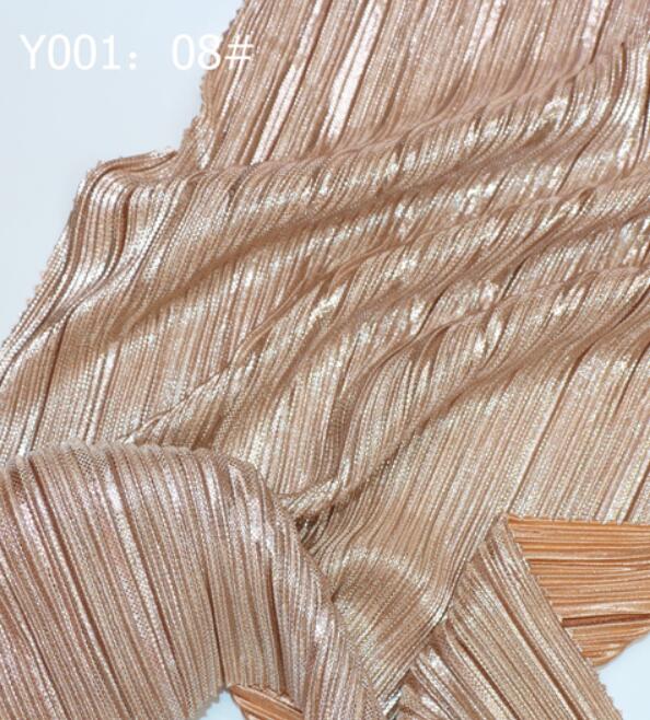 Sølv bronzerende nederdel stof knust satin skinnende stof plisseret materiale til stof diy kjole blankt materiale 1 yard: 8