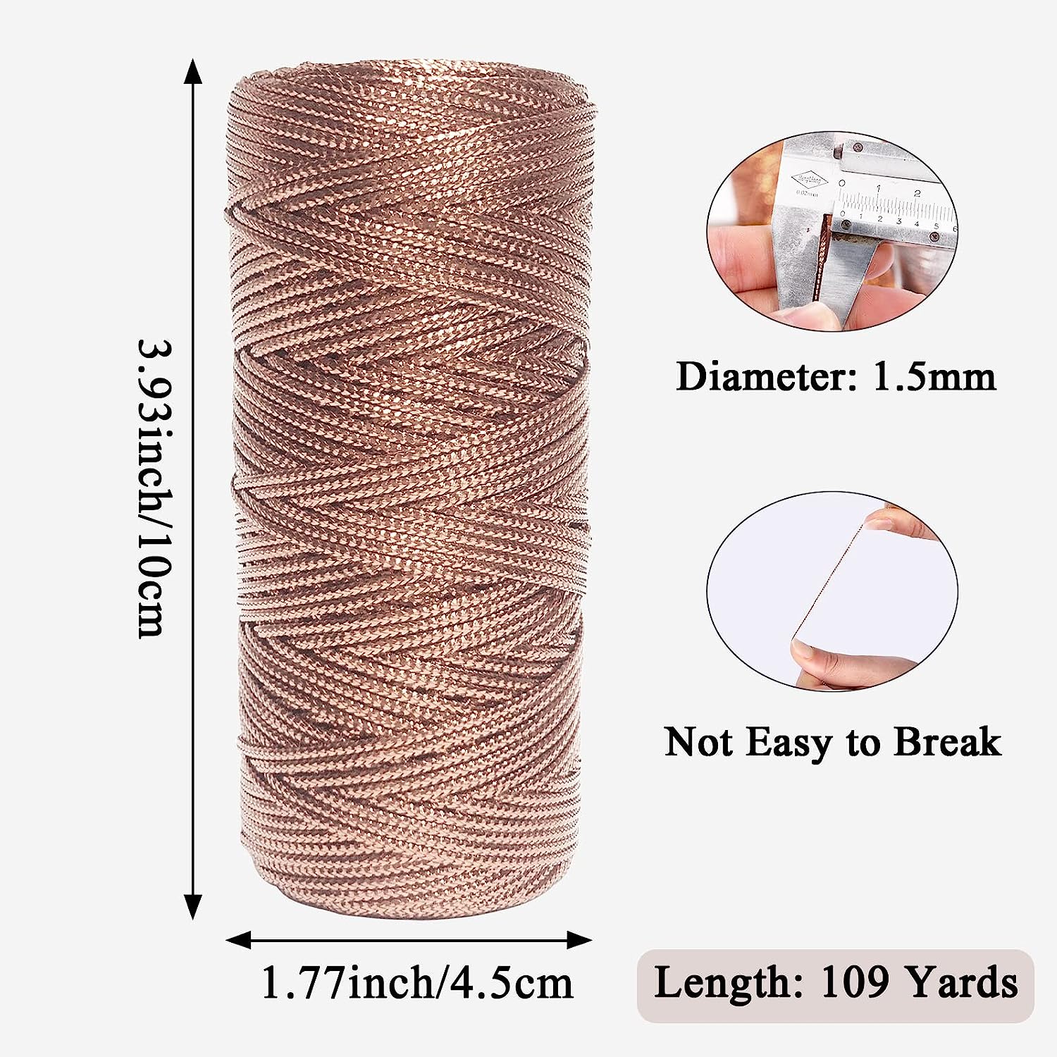100 m/Roll 1.5mm Goud Zilver Macrame Koord Touw Touw Verpakking Touw Ornament String Voor DIY Bruiloft kerstcadeau Decor