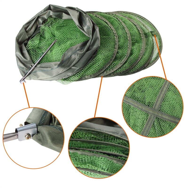 Filet de pêche en maille d'extérieur pliable, panier de pêche à séchage rapide, plus grande taille, piège à poissons collé, Cage avec poignée de Position