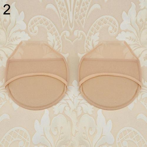 1Pair High Heels Cushions Anti-slip Silicone Dotted Invisible Forefoot Insoles: Beige