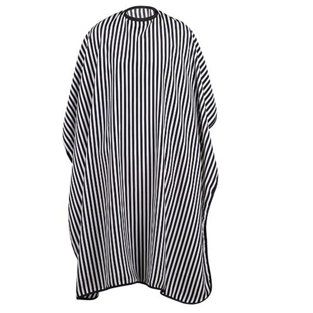 Adjustable Black and White Stripe Haircut Hairdressing Barber Cloth Waterproof Gown Hair Cutting/Barbers Cape: A